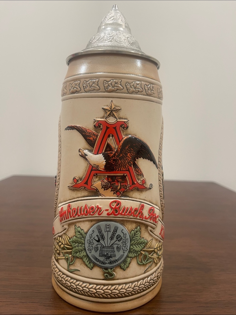 Vintage Anheuser-Busch “G” Series Lidded Stein 1985